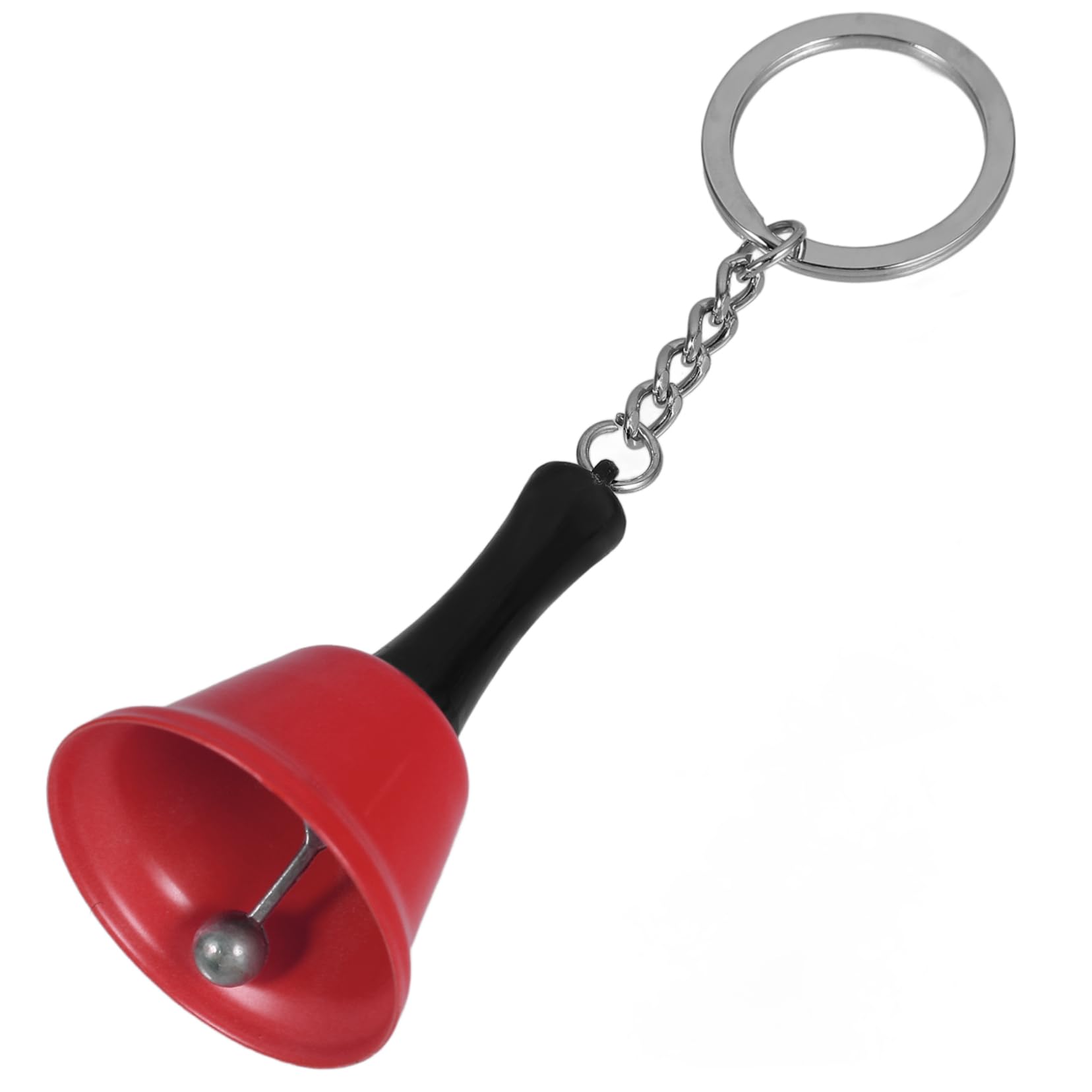 OUNONA Hand-Rock Keychain Craft Small Bells Keychains School Bell Keychain Decoration Decorations Keychain with Bell Attention Mini Bells Hand Bells Cute Fidget for Red Iron