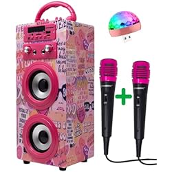 Juguettos Karaoke Portatil DYNASONIC (3º Generación Karaoke con microfono, Regalos Originales para niños niña, Juguetes niña (Modelo 20)