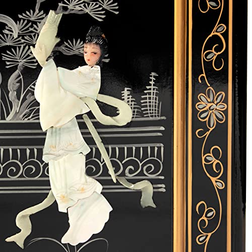 Oriental Furniture Black Lacquer Coffee Royal Ladies Table #TOP6