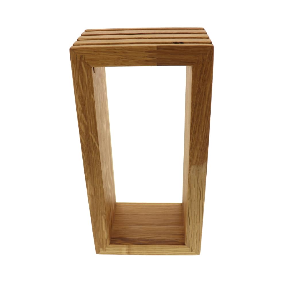 HOFMEISTER® Messerblock aus Eiche 24x12x8 cm – massiver Holz Messerblock mit Schlitzen – sicherer Messerhalter, rutschfest & handgefertigt – stilvolle Aufbewahrung für Küchenmesser
