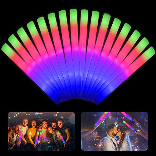 Seerootoys Light Up Foam Sticks 24Pcs Led Foam Sticks Wedding Favors Glow Batons With 3 Modes Flashing Effect For Party, Concert And Event #TOP24