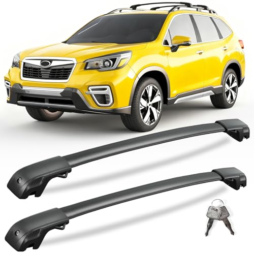KINGGERI 300lbs Roof Rack Cross Bars Compatible with Subaru Forester 2014-2026 with Raised Side Rails (Not for Wilderness), Lockable Heavy Duty Aluminum Roof Rails Crossbars Luggage SUV Accessories