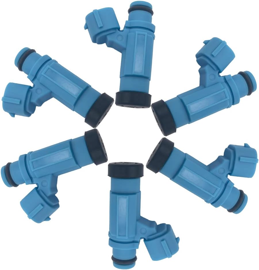 JESBEN 15710-93J00 6pcs Fuel Injectors 4 Holes Replacement for Suzuki Outboard Motor 220HP 225HP 250HP 1571093J00