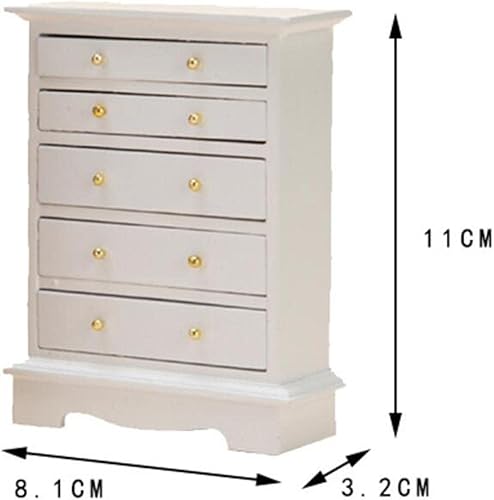 Miniatura 3 de Gabinete de almacenamiento vertical de casa de muñecas a escala 1/12, modelo de muebles de madera, superficie lisa y decoración de dormitorio