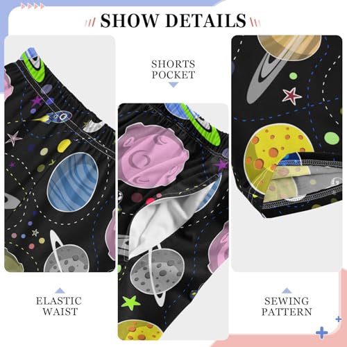 ZZXXB Planets Print Boys Long Pants Soft Trousers Elastic Waist Kids Lounge Bottoms with Pockets S-XL4