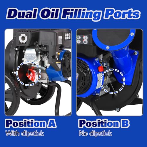 BILT HARD Wood Chipper - 7.5 HP 224cc Gas Powered Shredder, 2 in 1 Multi-Function Heavy Duty, 3" Max Wood Diameter Capacity with Collection Bag