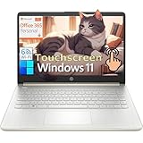 HP Touchscreen Laptop Computer for Home Student Study, 1-Year Office 365, Intel Processor, 14 inch Display, WiFi 6, Bluetooth, Type-C, HDMI, Windows 11 Home S, Pale Gold (4GB DDR4 RAM, 64GB eMMC)