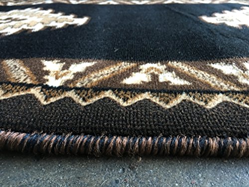 Kingdom Southwest Native American Long Runner Area Rug Black & Brown Design D143 (2 Feet 4 Inch X 10 Feet 11 Inch) #TOP5