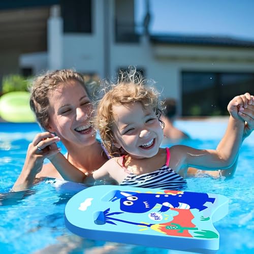 Schwimmbrett Kinder Schwimmbrett Kickboard Schwimmhilfe Cartoon Schwimmen Kickboard Trainingsausrüstung Unicorn Schwimm Board Mit Griffen Schwimmtraining Für Kinder (Blau Dinosaurier)