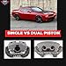MGP Caliper Covers - Brake Caliper Covers for 2011-2023 Dodge Challenger & 2011-2023 Dodge Charger (Requires Dual Piston Front Caliper) Front and Rear Set - Engraved CHALLENGER // Logo (Red)