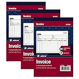 Adams Invoice Book, 2-Part, Carbonless, 5-9/16 x 8-7/16 Inches, 50 Sets per Book (DC5840) (3 Pack)
