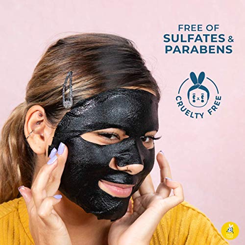 Facetory Let's Talk, Detox Purifying Sheet Mask With Charcoal And Volcanic Ash - For All Skin Types - Detoxifying, Soothing, And Purifying (Pack Of 10) #TOP6