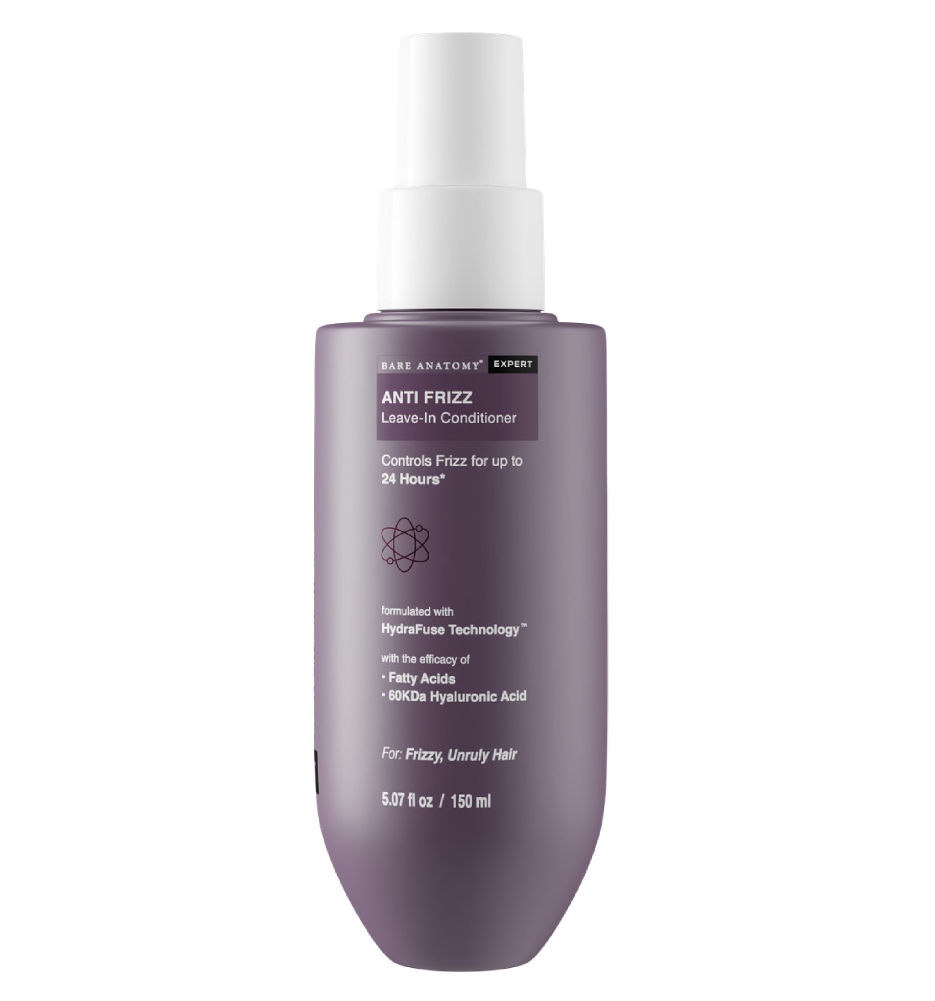 Bare Anatomy Anti Frizz Leave In Conditioner | Deep Conditioned Frizz Controlled Hair For 24 hrs | For Dry & Frizzy Hair | For Women and Men | Get Smoother, Healthy & Glossy Hair | 150ml