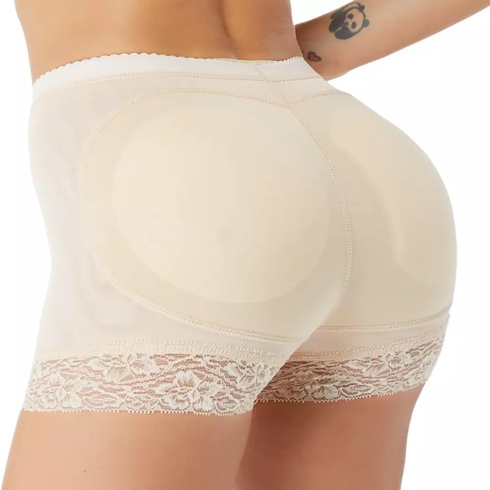 Zibuyu� Womens Hip Padded Underwear Butt Lifter Panty Invisible Body Shaping Butt Lifting Underwear High Waist Hip Pad Enhancer Shorts, Large, (Beige) - 1