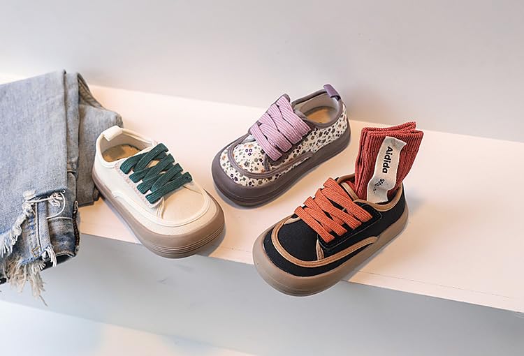 Kids Canvas Shoes Boys Girls Casual Sneakers Toddler Little Kids Footwear Non-Slip Sole Shoes Lightweigh Walking Shoes4