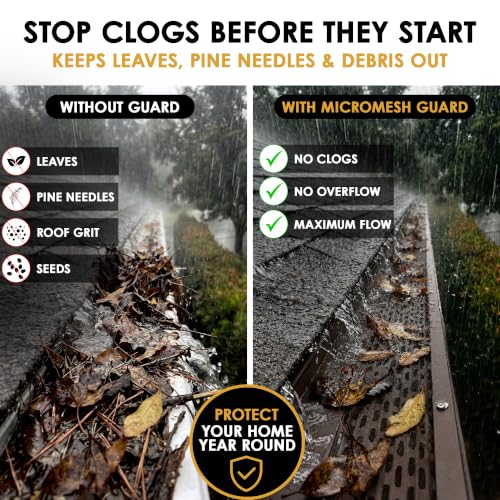 Image of Micromesh Gutter Guards, 5 Inch, 100 FT, Musket Brown