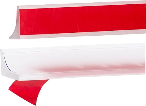 Barrera de umbral de ducha de 118 pulgadas, protector de agua plegable autoadhesivo para ducha, fácil de separar, seco y húmedo (semitransparent)