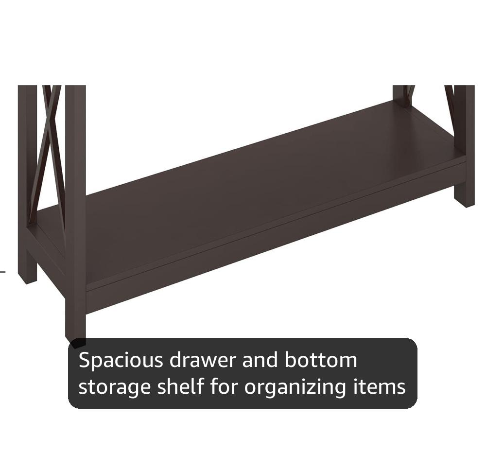 Amazon.com: Treocho Espresso Console Table with Drawer and Storage