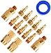 Air Hose Fittings and Quick Connect Air Fittings, 1/4 Inch NPT Brass Female Male Air Coupler Plug, Industrial Type, Air Compressor Fittings, 15 Piece ﻿