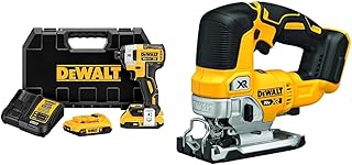 DEWALT 20V MAX* XR Impact Driver Kit, Brushless, 3-Speed, 1/4-Inch, 2.0-Ah (DCF887D2) with DEWALT 20V MAX XR Jig Saw, Tool...