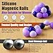 Silicone Magnetic Balls, Fidget Toys, 12-Pack Stress Relief Toys for Adults, Teens, Sensory Toy for Fingers Hands, Quiet Office Desk Toys with Textures, Magnet Fidget Fun Gift (2 Pack(Green+Purple))
