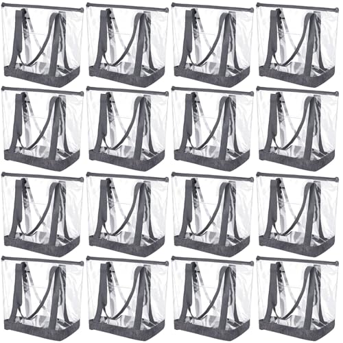 Image of Silkfly Clear Tote Bags Bulk, PVC Shoulder Handbag, Security Approved See Through Bag with Zipper Closure for Work