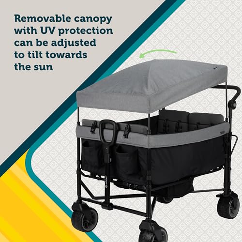 Safety 1st Summit Quad Wagon Stroller, Grey Harbor - image 5