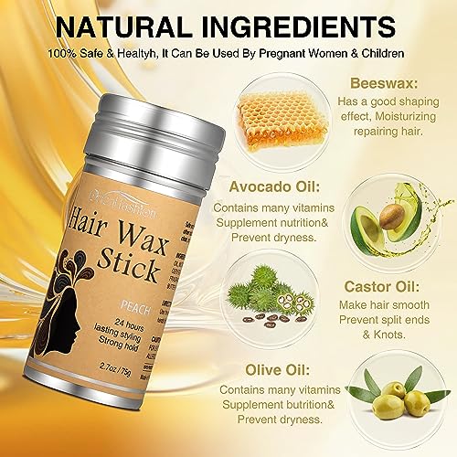 orientfashion hair wax stick wax stick for hair wigs edge control slick stick hair pomade stick non-greasy styling wax for fly away amp edge frizz hair peach 27 ounce pack of 1