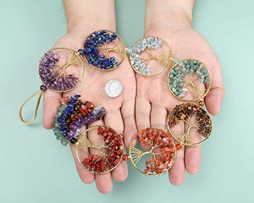 Top Plaza Bundle - 2 Items: 7 Chakra Tree Of Life Ornament & 7 Chakra Reiki Healing Bracelet #TOP1