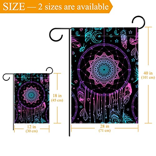 Attrape-rêves drapeau de jardin en jute double face pour embellir un gazon terne - 3