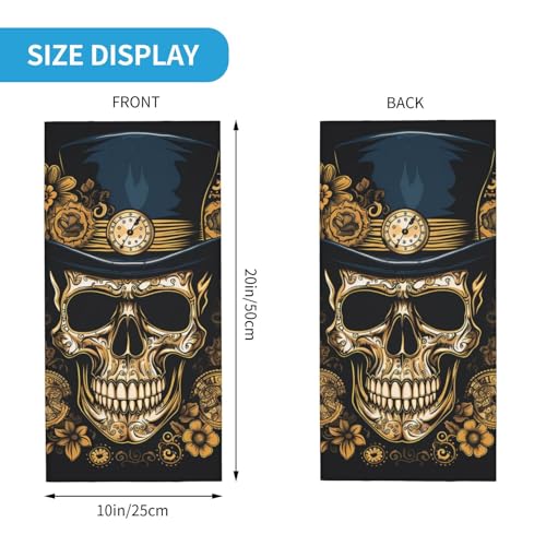 Balaclava vintage estilo steampunk con calavera y engranajes dorados, bufanda para el cuello, cobertura facial para mujer y hombre, ideal para motocicleta, ciclismo, esquí y fiestas miniatura 3