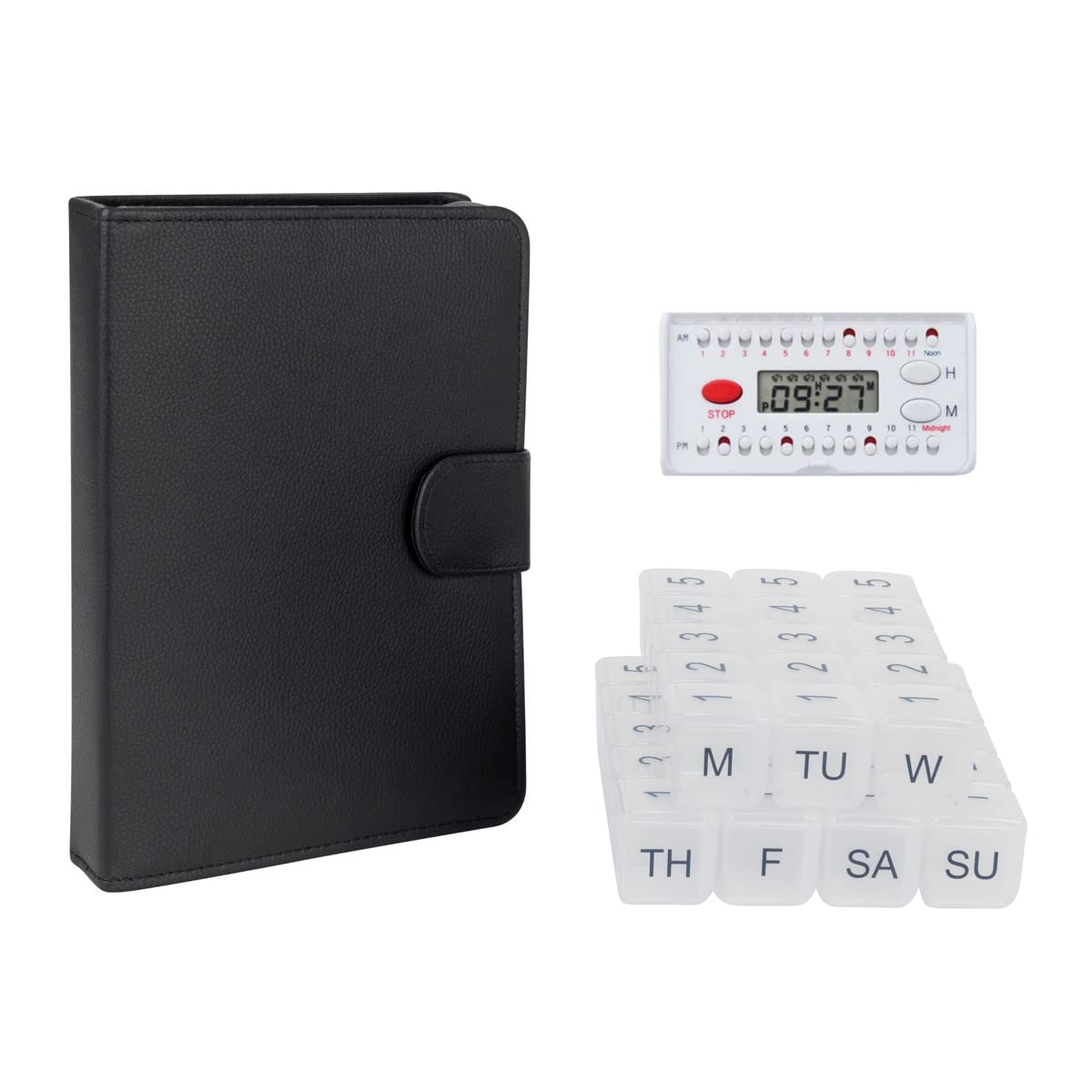 e-Pill 5 Times a Day x 7 Day Large Weekly Pill Organizer - with Discreet Case and Reminder