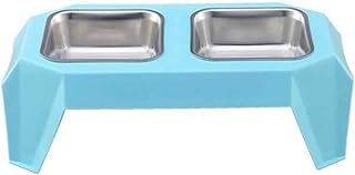 Dog Bowls Premium Stainless Steel Pet No-Spill Resin Station, Food Water Feeder Small Dogs
