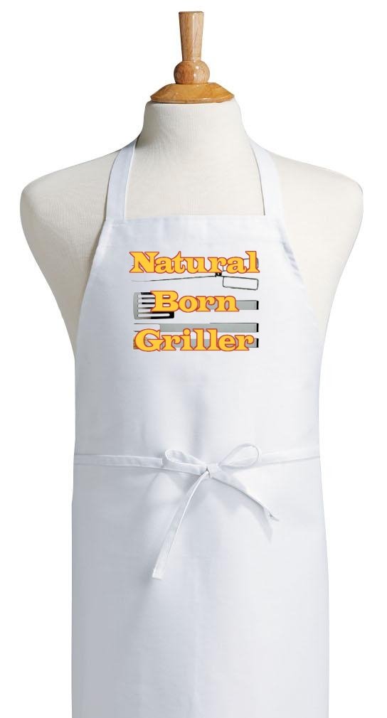 Natural Born Griller Apron with fun with Text