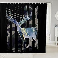 Homemissing Tenda da bagno da campeggio con orso, tenda da doccia rustica per cabina, logge, orso, set di tende da doccia per bambini, ragazzi e ragazze, accessori da bagno verde 182 x