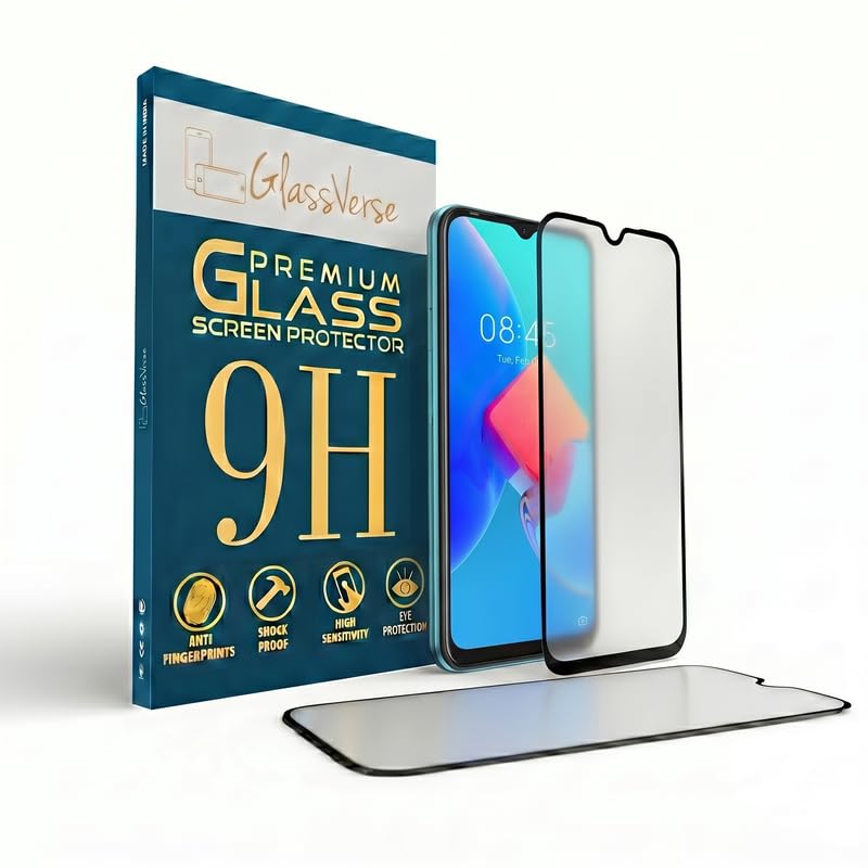 Image of GlassVerse Matte Tempered Glass for Tecno Spark 8C | Anti Glare, Smooth Touch Screen Protector, 9H Hardness, Edge to Edge, Case Friendly, Hassle-less Installation Kit Included. (Pack of 2)