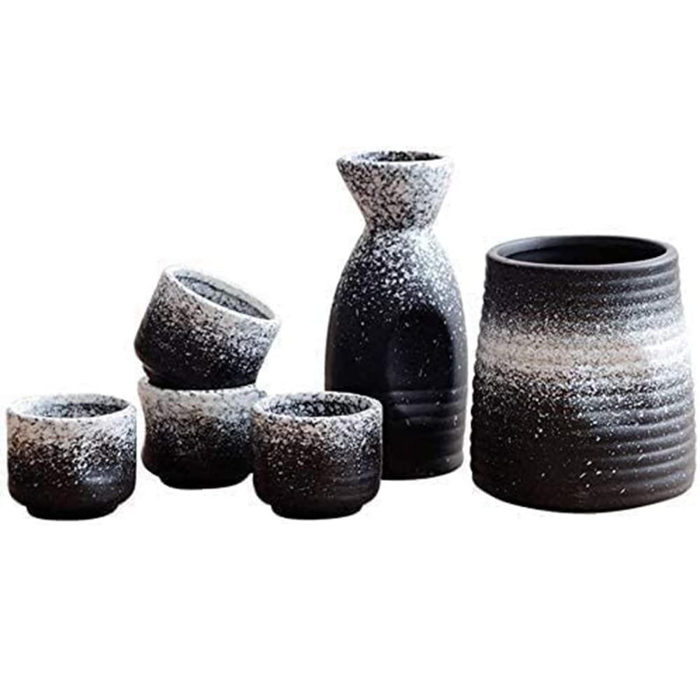 Juego de sake de cerámica ZEMMAL con botella y tazas que mantienen la temperatura ideal