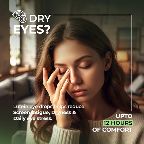 Lutein Eye Drops – Gentle Daily Eye Care with Lutein, Honeysuckle, Cassia Seed, Wild Chrysanthemum & Vitamin B6 – Hydrating, Preservative-Free, Lens-Friendly Formula – 0.5 fl oz