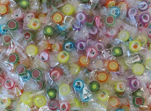 Party Bucket mit Rocks Retro Candy Bonbons in Einzelverpackung, 1er Pack (1 x 1 kg)