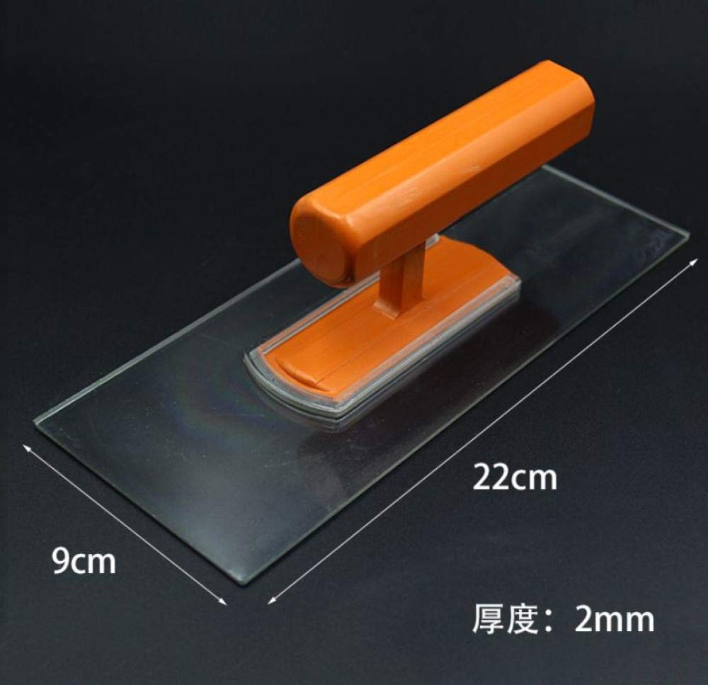 Paleta de plástico de 22x9cm Cemento enyesado Azulejo Raspador de mano Herramienta de paleta de acabado de concreto-Orange_2pcs