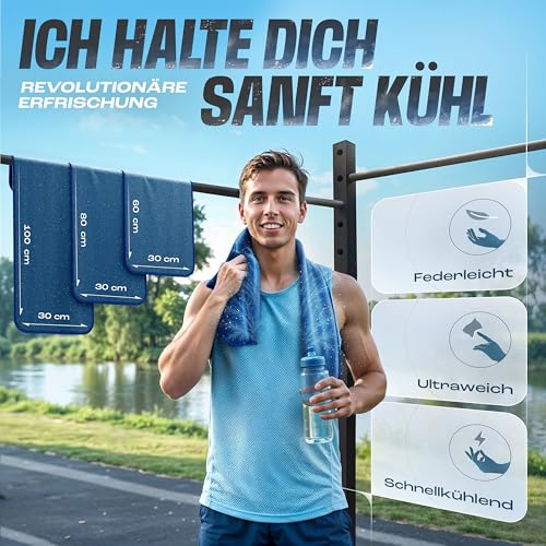 NirvanaShape 1x Kühlendes Handtuch - Mikrofaser Kühltuch als Sporthandtuch für Fitness, Yoga, Sport, Golf...