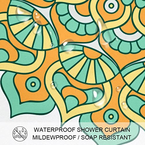 Rideaux de douche rétro textile sans odeur avec 12 crochets - 4