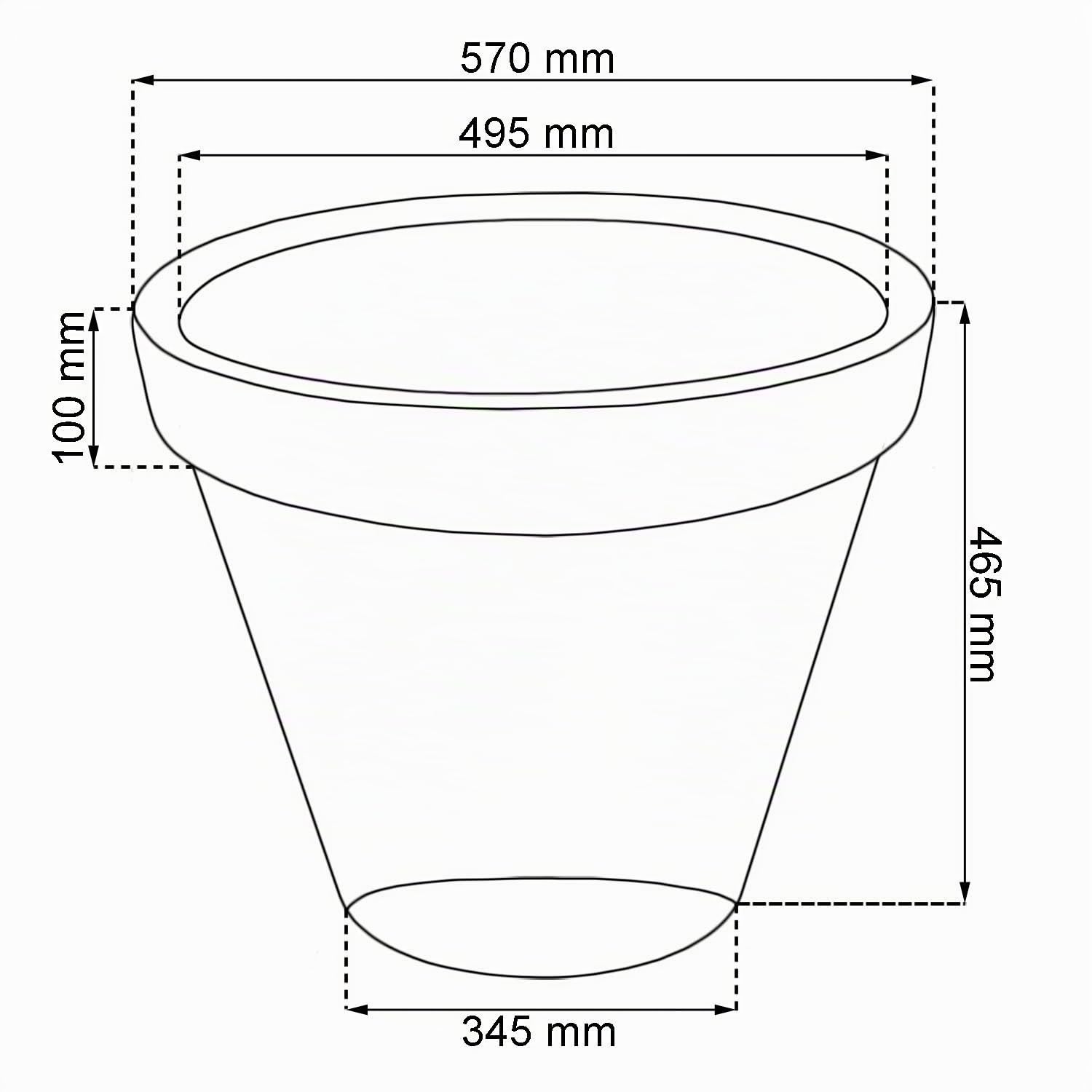 Prosperplast Pot de Fleurs Classique 67L, Terre Cuite 580x580x470 mm
