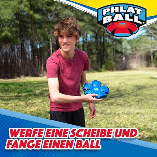 Wahu - PHLAT BALL Classic - Blau - Frisbee & Ball in Einem – Transformierbare Wurfscheibe – Outdoor-Spiel für Kinder ab 5 Jahren – 22,9 cm Frisbee, 15,7 cm Ball – Für Garten, Strand & Park