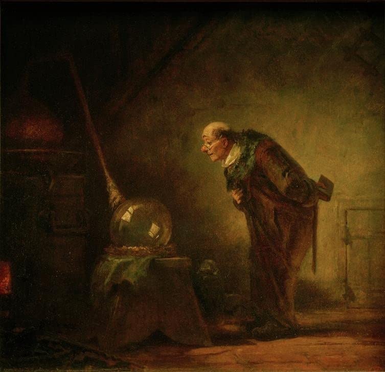 Pintura Lienzo El Alquimista Carl Spitzweg una Obra Maestra en Alta Definición para Despacho