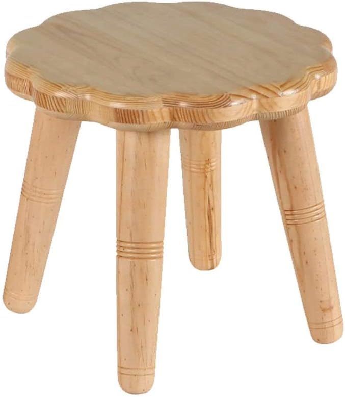 JSEIAJB Solid Wood Small Stool Step Foot Waterproof Height Country Saddle Back(E)
