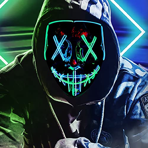 Halloween Mask Purge Wired Light Up Mask, Hobbies & Toys, Toys & Games