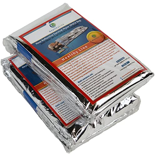 Image of HealthyLine Emergency Mylar Thermal Sleeping Bag, 2-Pack