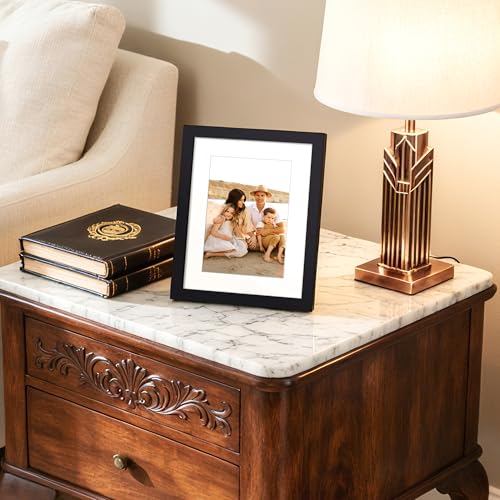 Image of upsimples 7x9 Picture Frame, Display Pictures 5x7 with Mat or 7x9 Without, Wall Hanging Photo Frame, Black, 1 Pack