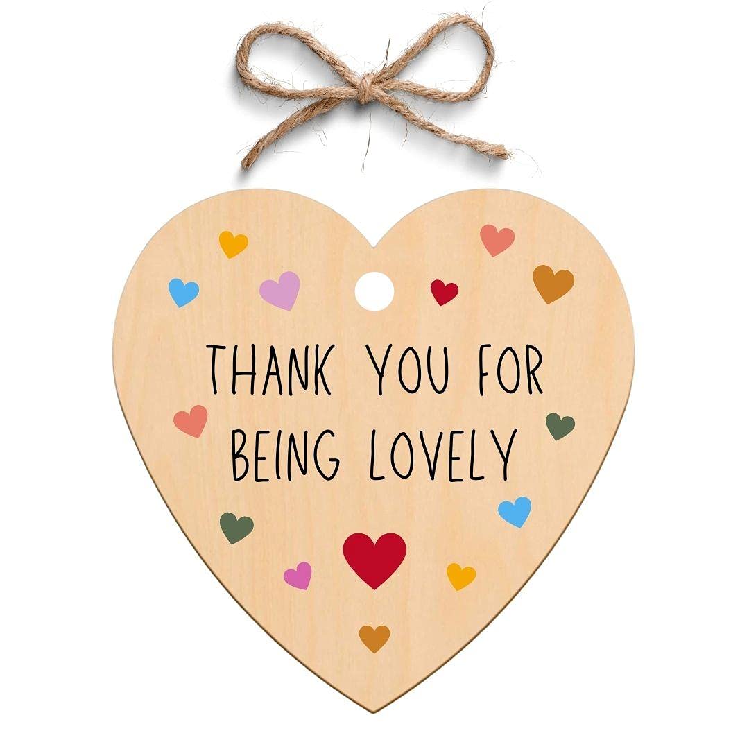 Second Ave Gift Company Wooden Second Ave Thank You For Being Lovely Hanging Friendship Heart Gift Plaque